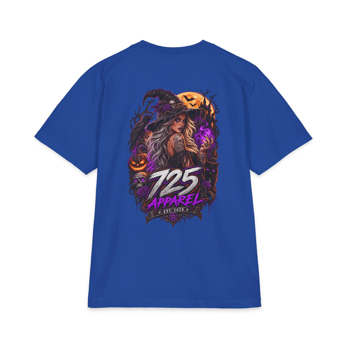 Halloween Witch Graphic Tee — "725 Apparel" Back Print